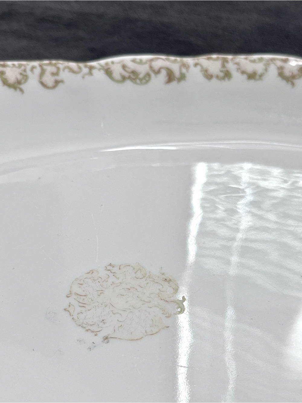 Antique 1897-1926 O.P. Co. Syracuse China Scalloped Serving Platter - Picture 4 of 6